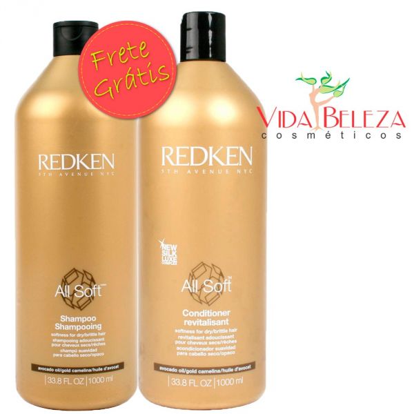 Redken All Soft Kit Sham E Cond Litro Vida Beleza Cosméticos